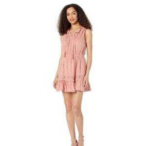 LUCKY BRAND Dusty Rose Sleeveless Eyelet/Lace Embroidered Boho Sundress Sz S